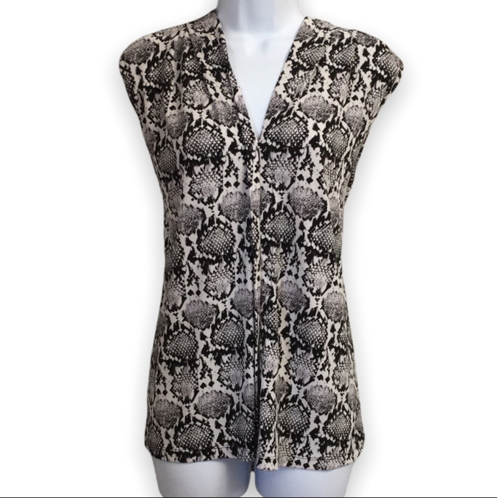 Snakeskin Print Blouse Short Dolman Sleeves Dressy Calvin Klein Size 2X